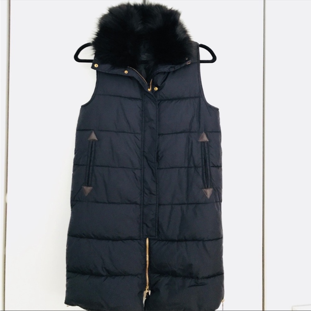 Zara Puffer faux fur Vest
